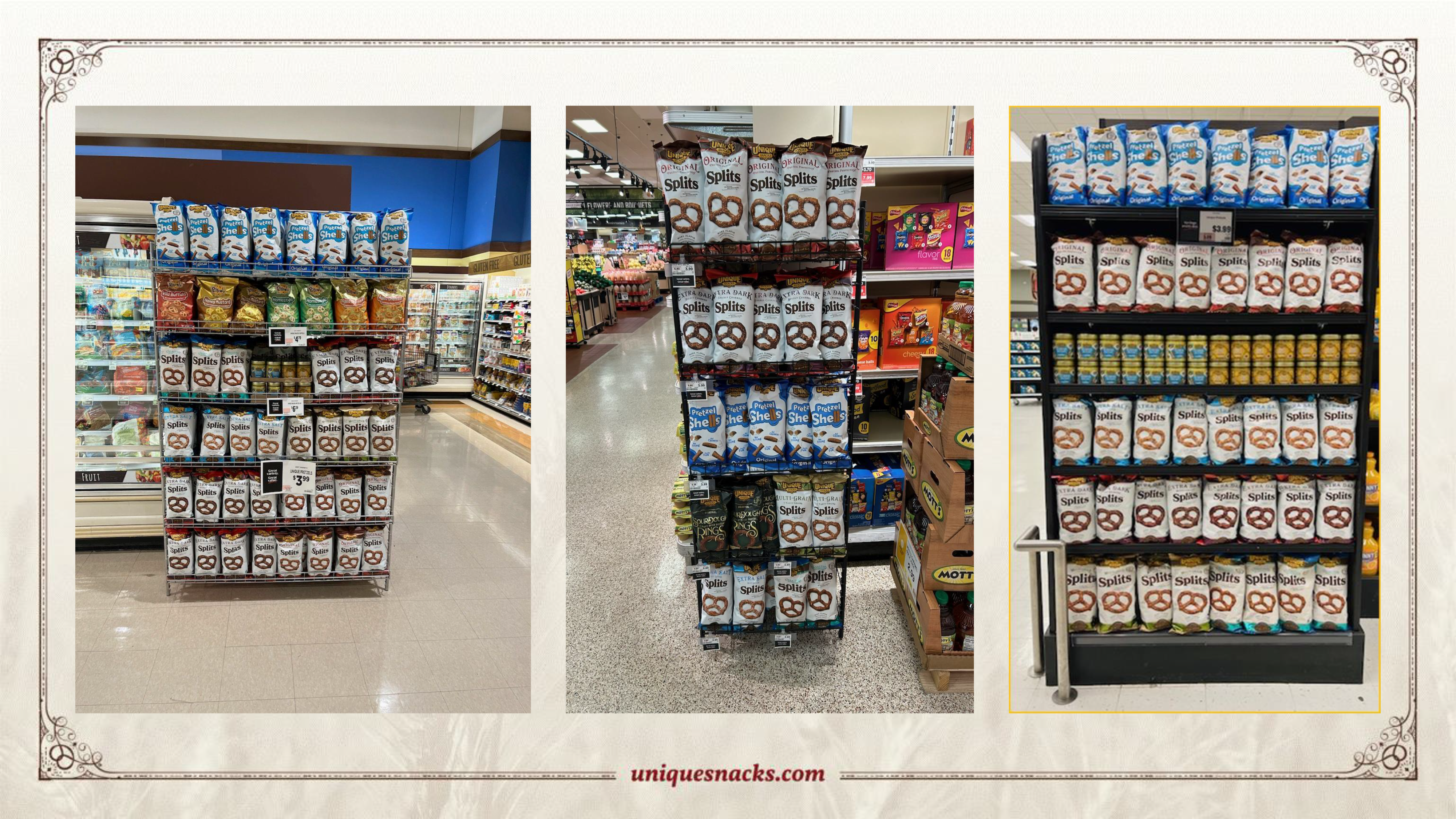 Unique Snacks shelf placement and merchandising
